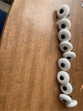 White Ceramic Round Cabinet Pulls - 10